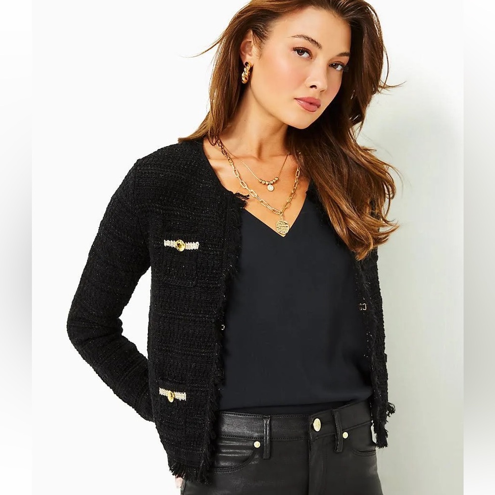 LILLY PULITZER black Beckington Cardigan